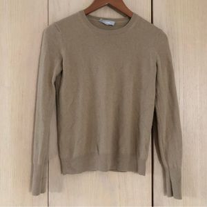 Everlane Cashmere Crewneck Tan Camel Long Sleeve Lightweight Sweater Women's XS
